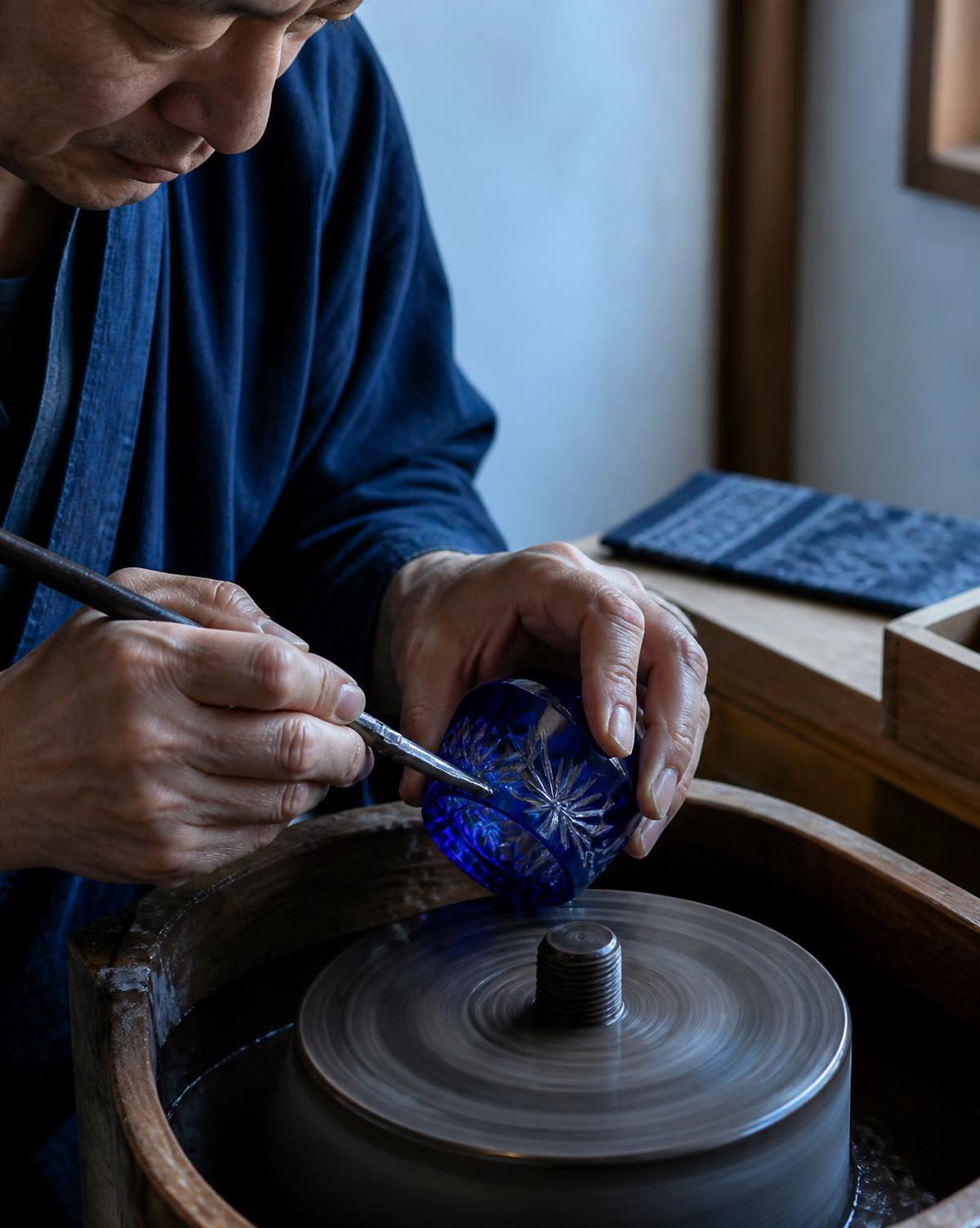 Japanese cut glass and precision steel bar tools